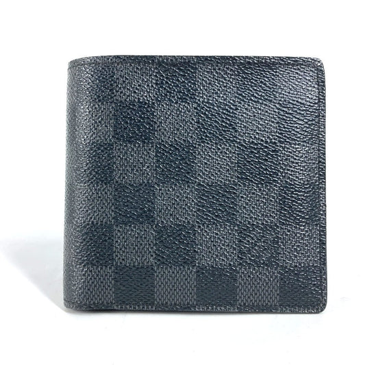 Louis Vuitton Folded N62664 Damier Grafitto Damier Canvas Black Wallet Case