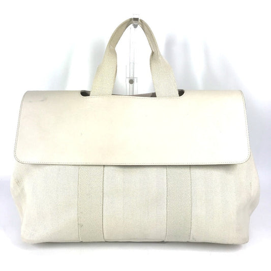 Hermes Handbag Valparaiso Mm Valparaiso Leather Canvas White Travel Bag