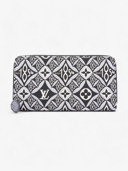 Louis Vuitton Since Zippy Jacquard Monogram Black White Canvas Wallet Case