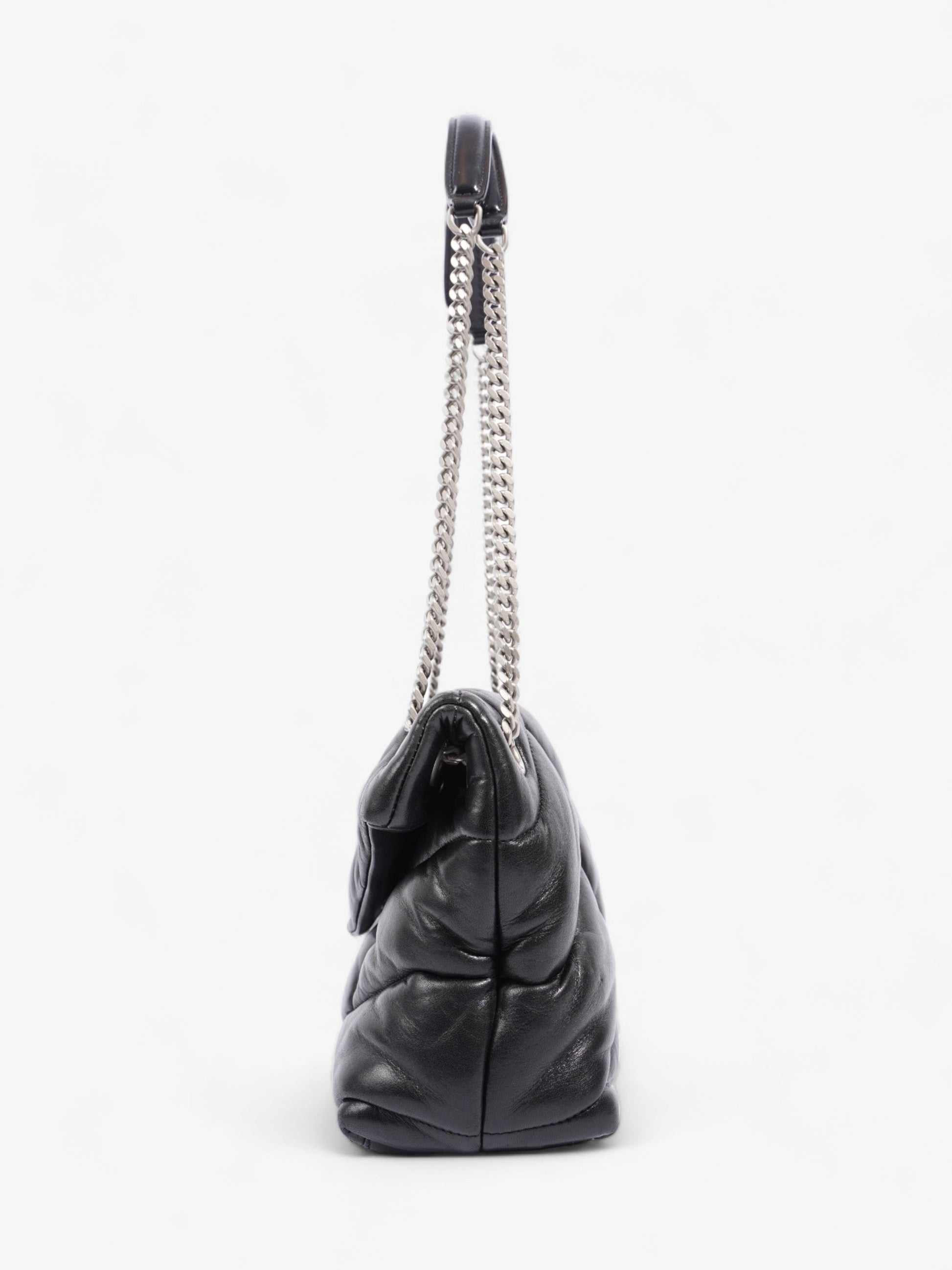 YSL Saint Laurent Lou Lou Puffer Shoulder Bag Leather Lambskin Black