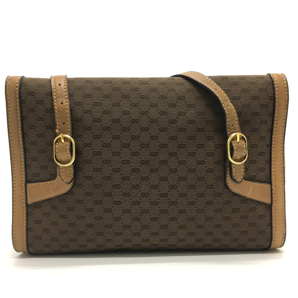 Gucci 067 GG Micro GG Old Leather Canvas Brown Shoulder Bag