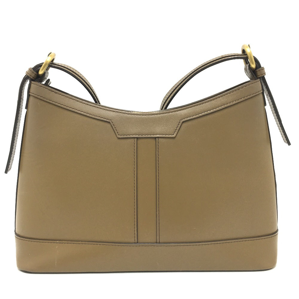 Burberry Shoulder Bag Inner Check One Belt Women Leather Brown