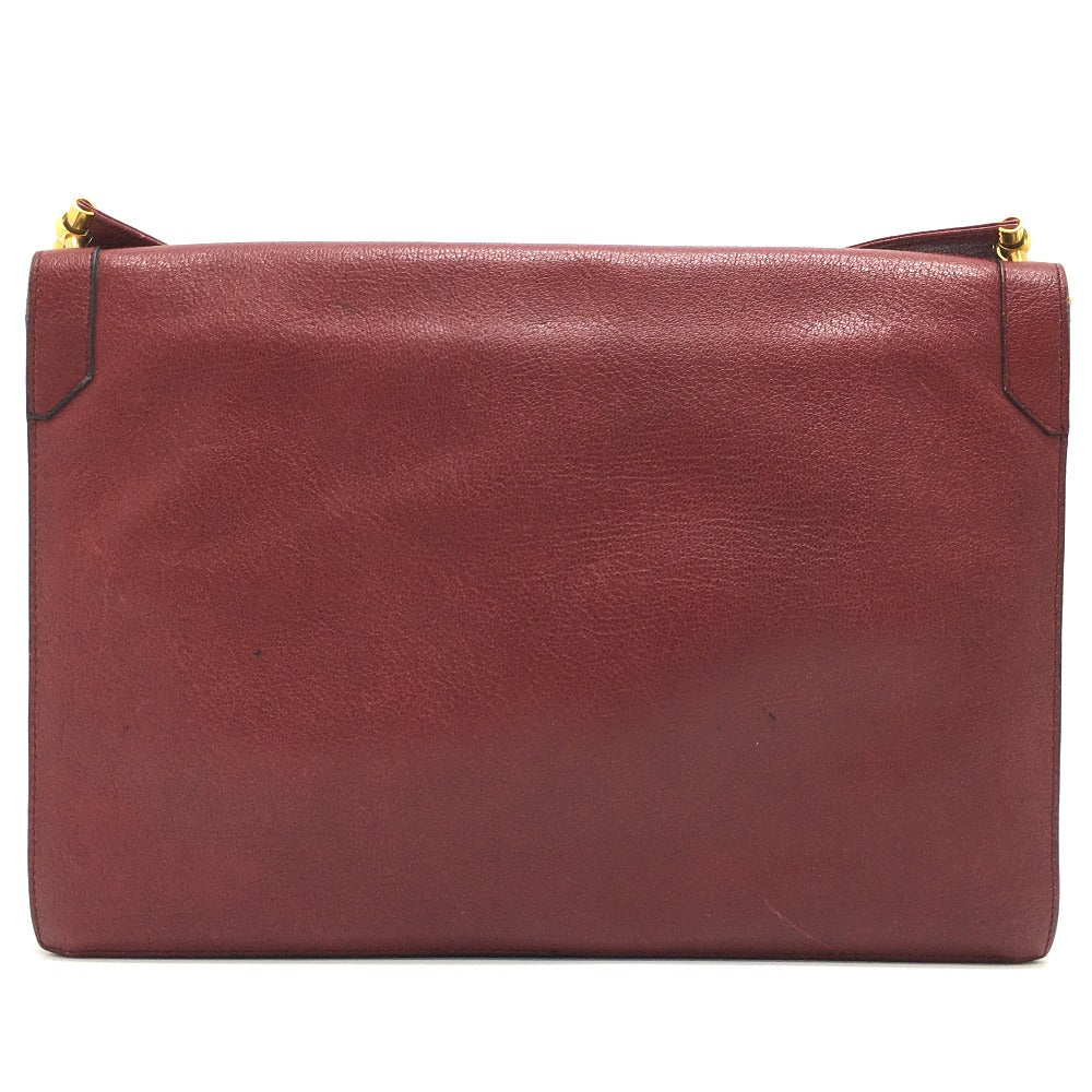 Dior Christian Shoulder Bag Cdmetal Old Women Leather Red