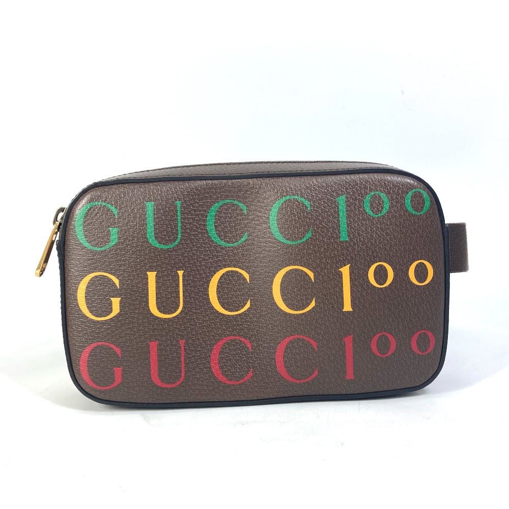 Gucci Sling cross anniversary Leather Brown Logo Belt