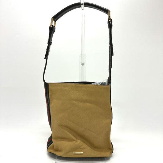 Gucci 001 Sherry line Leather Canvas Beige Shoulder Bag