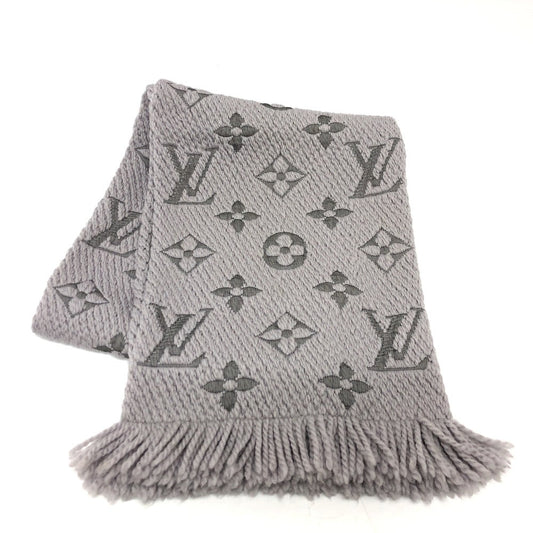 Louis Vuitton Scarf M74742 Silk fringe Echal Wool Gray