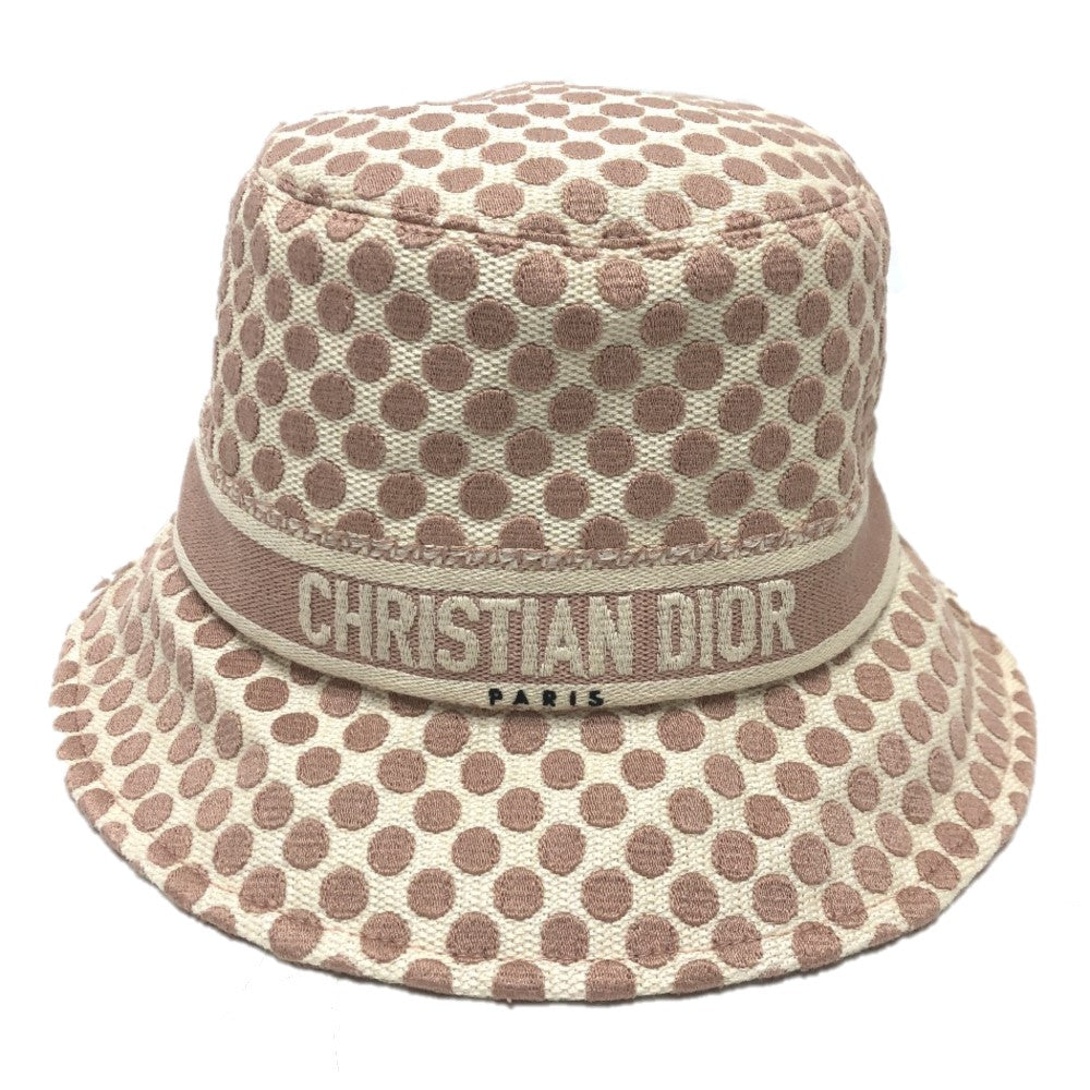 Dior Christian Hat Cotton, Polyester Dot Women Handbag Pink Logo Travel Bag