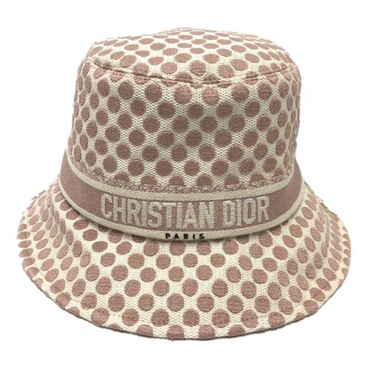 Dior Christian Hat Cotton, Polyester Dot Women Handbag Pink Logo Travel Bag