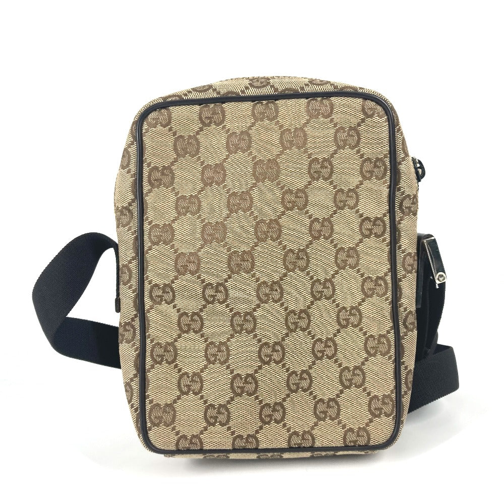 Gucci 018 Pochette GG Leather Canvas Beige Shoulder Bag