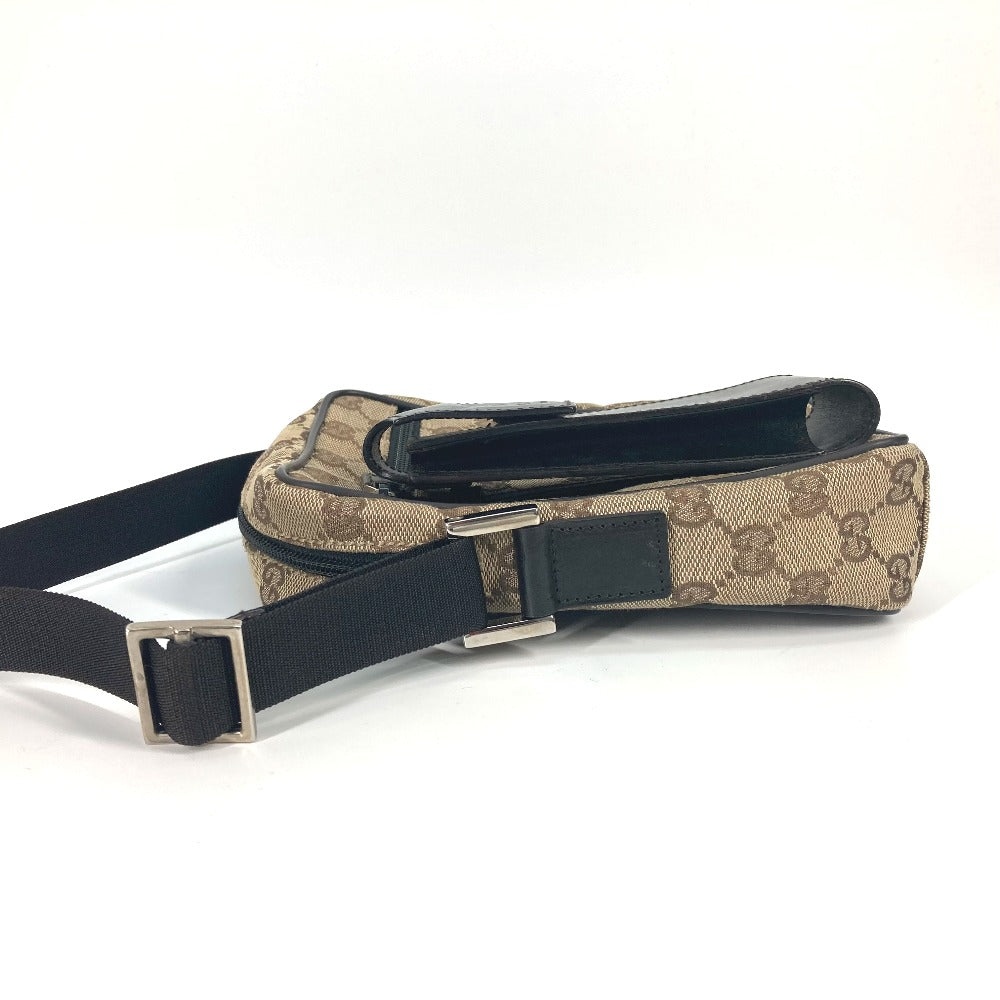 Gucci 018 Pochette GG Leather Canvas Beige Shoulder Bag