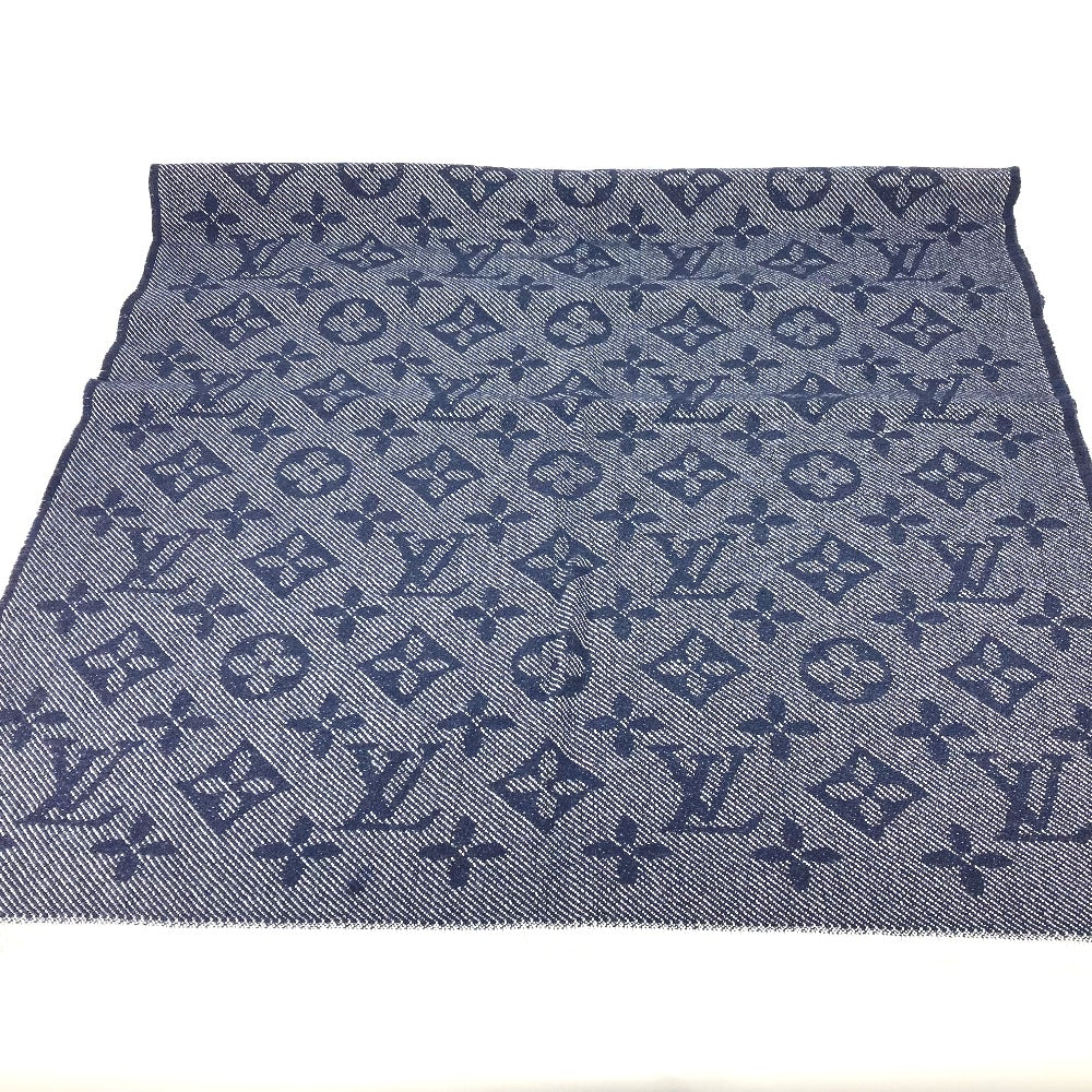 Louis Vuitton Scarf M73456 Echarpe Cozy Monogram Wool Navy Apparel