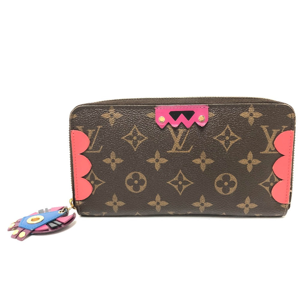 Louis Vuitton Long Purse M61364 zippy totem Monogram Canvas Brown Red Wallet Case