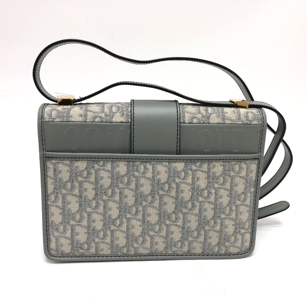 Dior Shoulder Bag Gray Cd Montaigne Oblique Women Leather Canvas