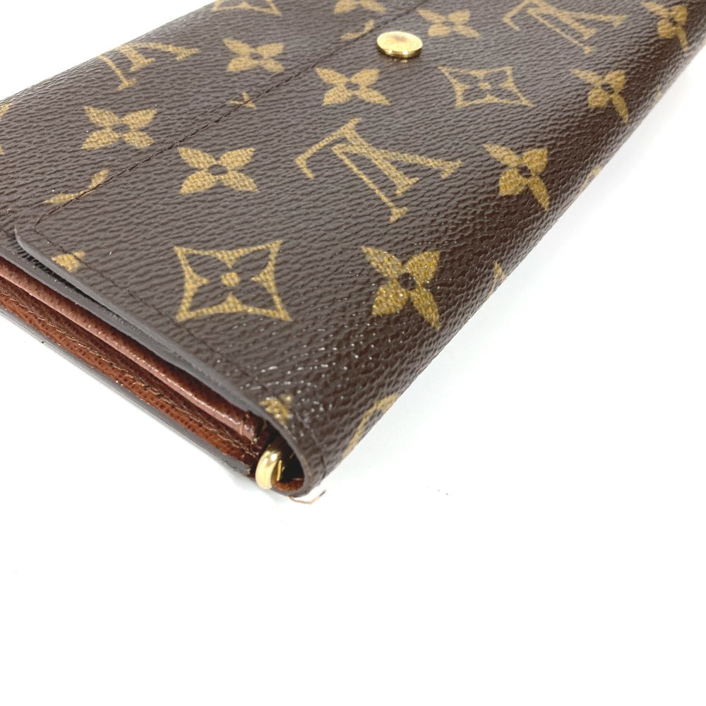 Louis Vuitton Long Purse M61726 Portomon Credit Monogram Canvas Brown Wallet Case
