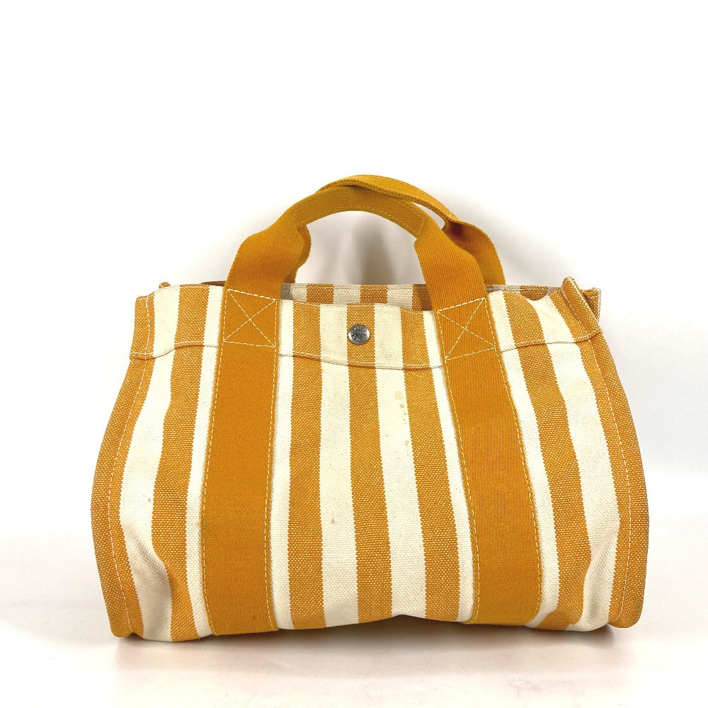 Orange With Porch Cannes Pm Stripe Canvas Travel Bag