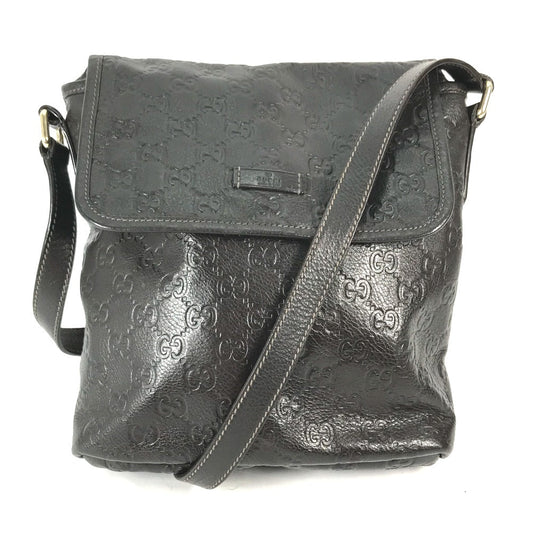 Gucci Sima Dark Guccisima GG Leather Brown Shoulder Bag