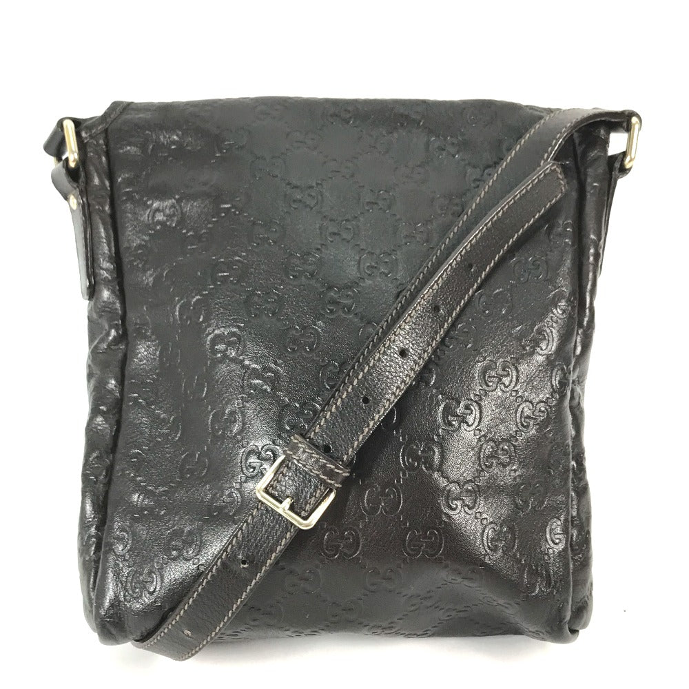Gucci Sima Dark Guccisima GG Leather Brown Shoulder Bag