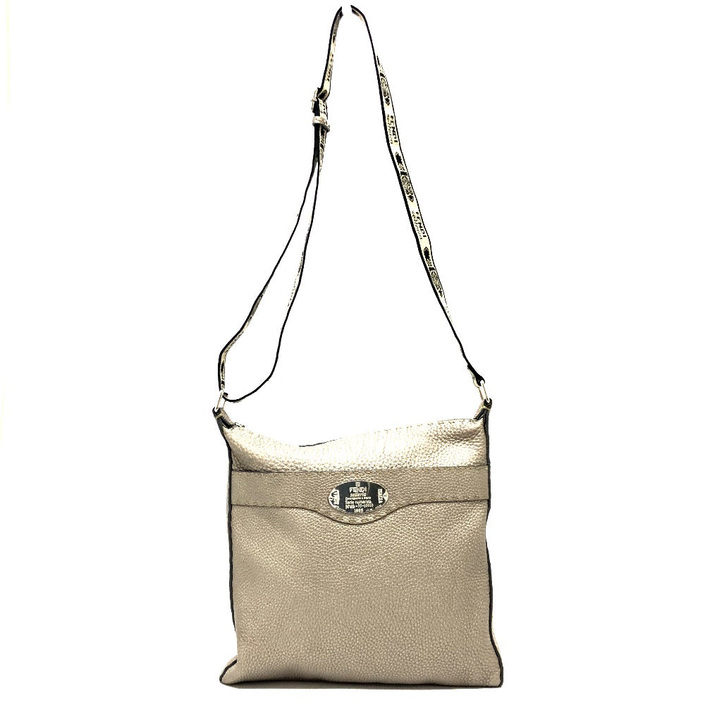 Fendi Shoulder Bag Metallic Color Celeria Women Leather