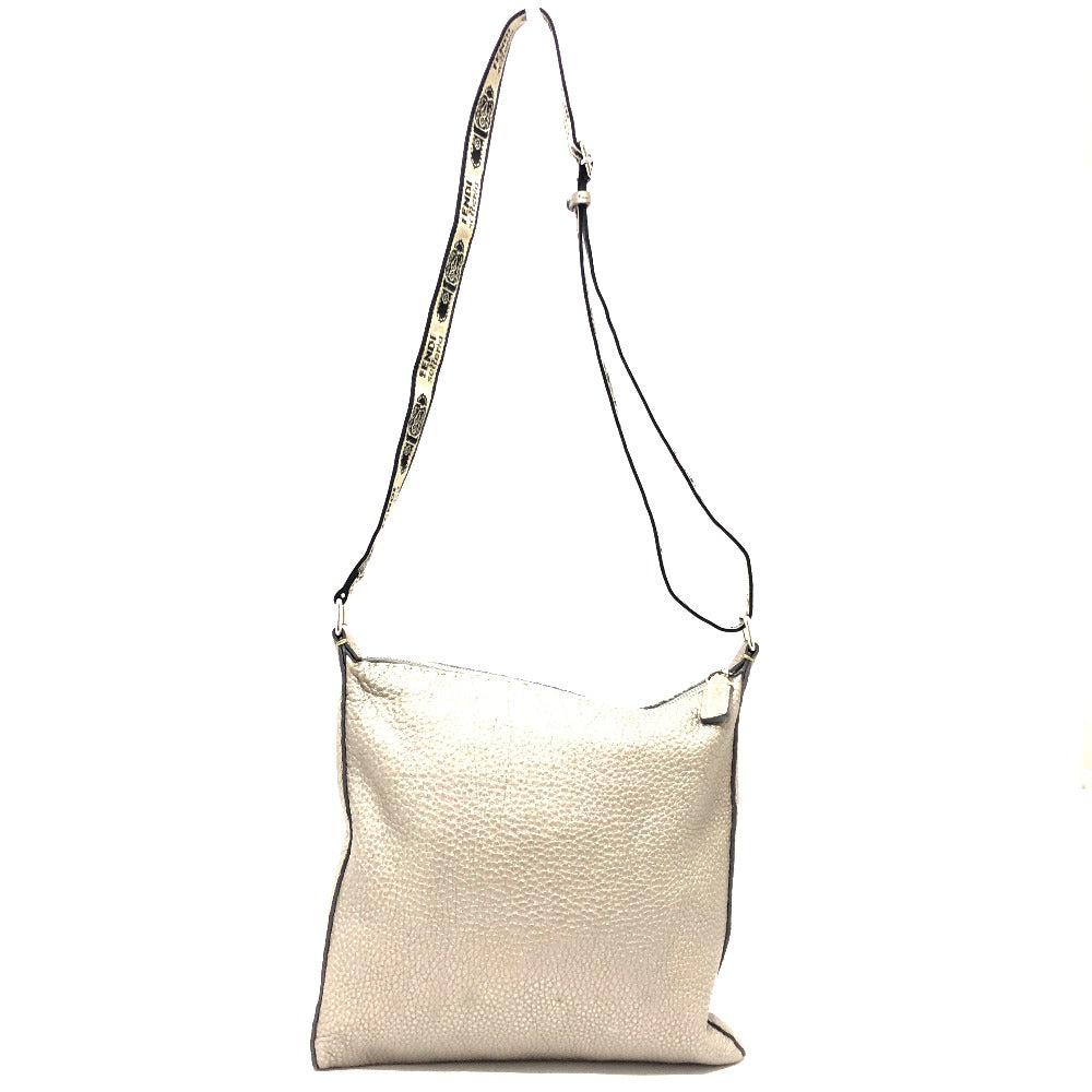 Fendi Shoulder Bag Metallic Color Celeria Women Leather