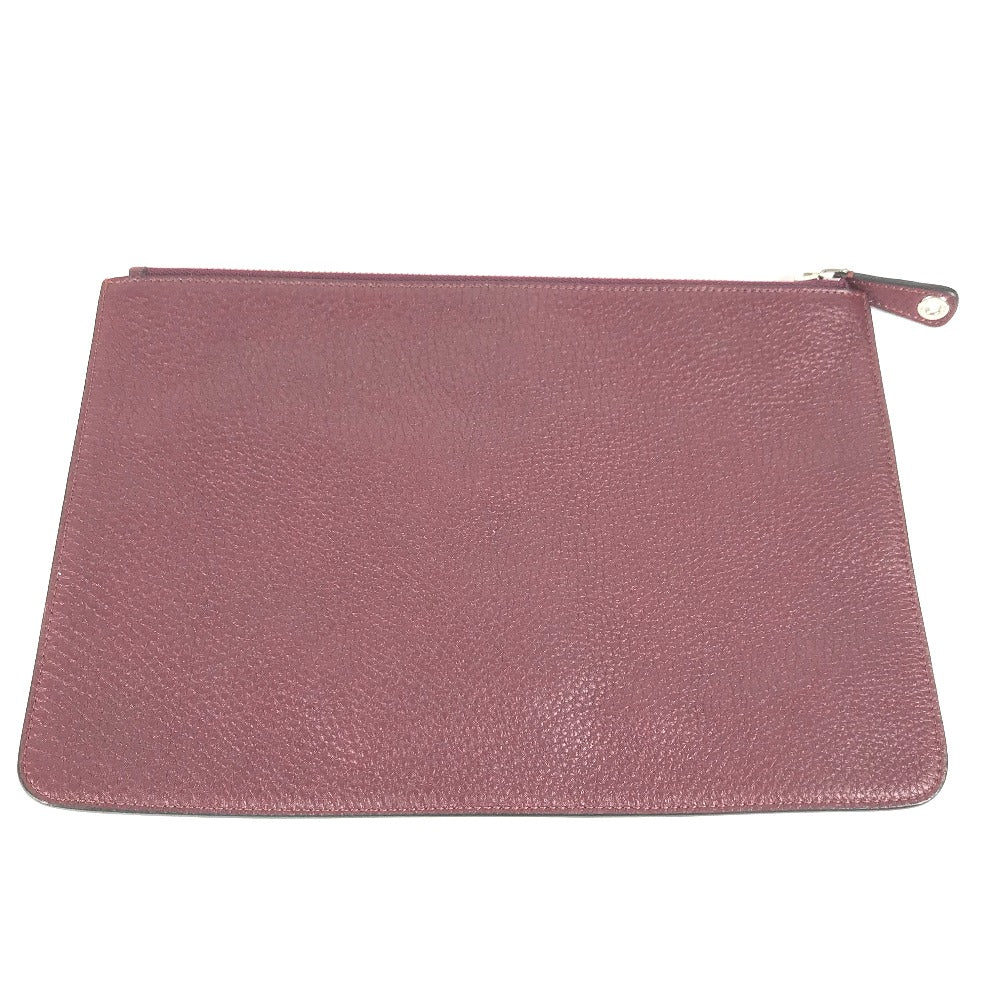 Fendi Clutch Bag 7N0078 Type Pouch Pouch Telephone Design Leather Brown