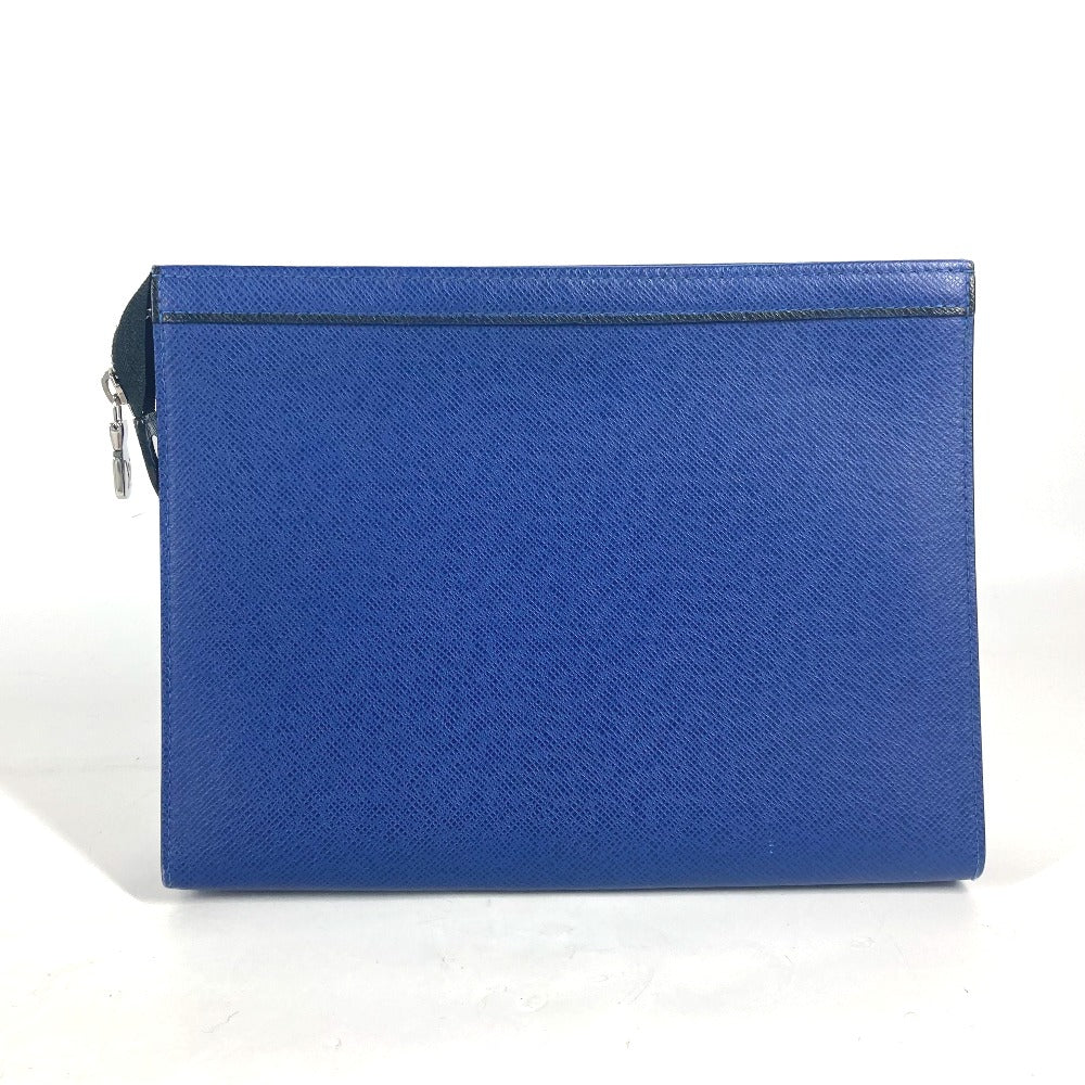Louis Vuitton M30575 Taiga Pochette Voyager Leather Blue Clutch Bag