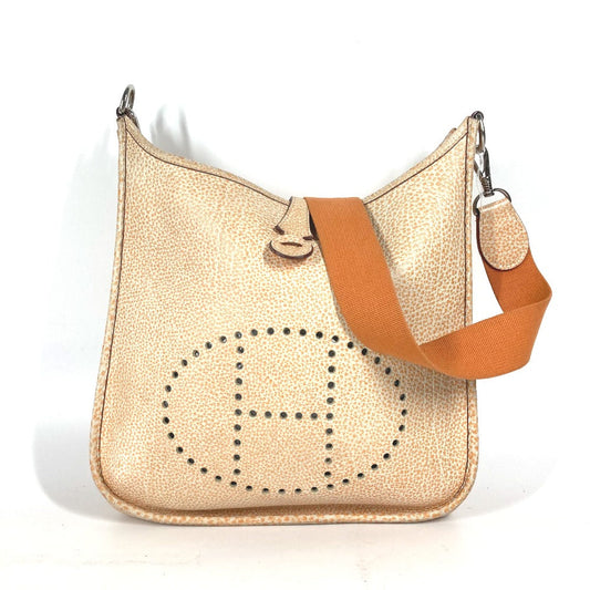 Hermes Shoulder Bag Buffle Skipper Evelyn Pm Dalmatian Leather Orange
