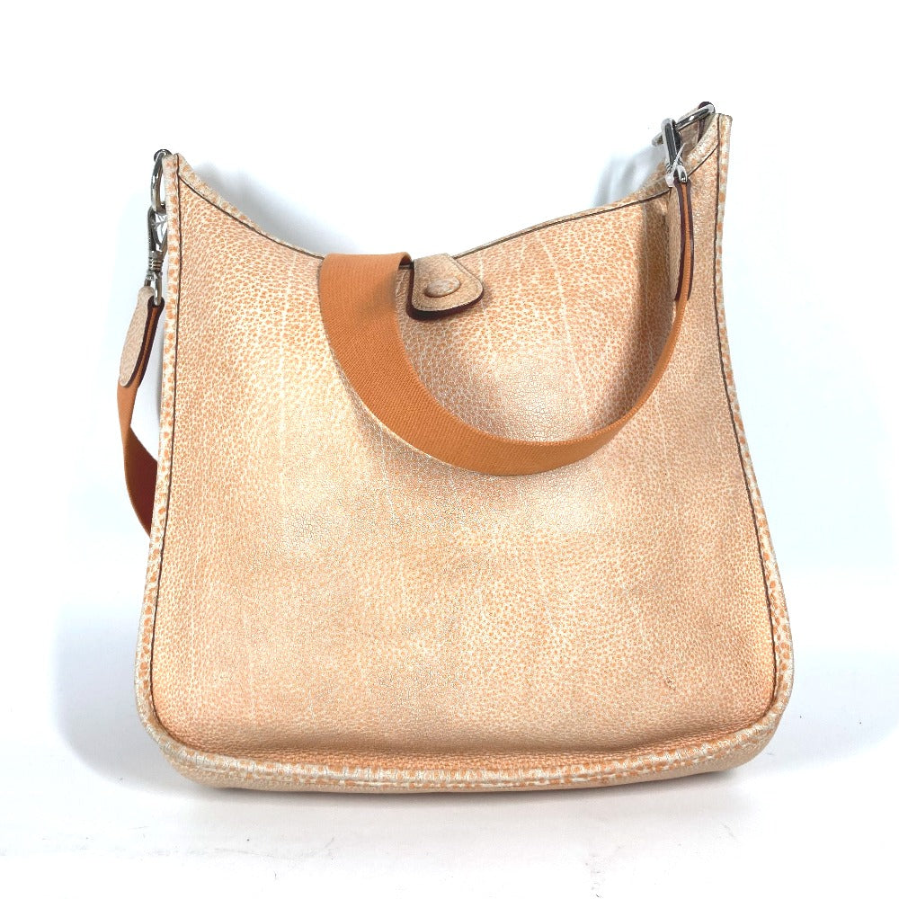 Hermes Shoulder Bag Buffle Skipper Evelyn Pm Dalmatian Leather Orange