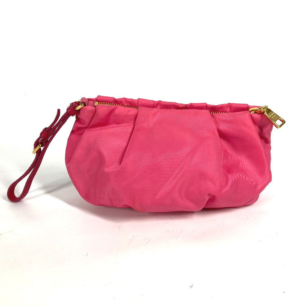 Clutch Bag With Strap Ribbon Ribon Women Nylon Pink