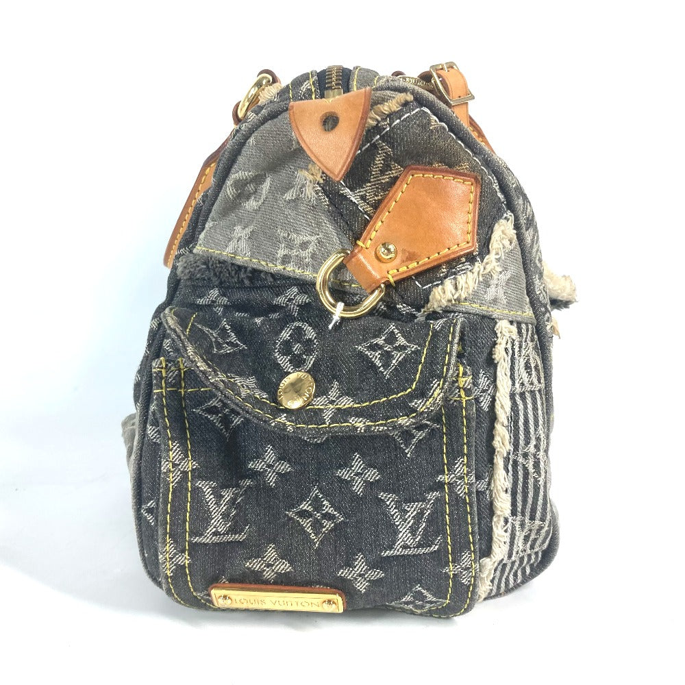 Louis Vuitton M95381 Patchwork Speedy 30 Monogram Denim Black Handbag