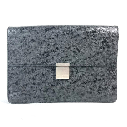 Louis Vuitton business M30782 Taiga Selenga Leather Black Handbag