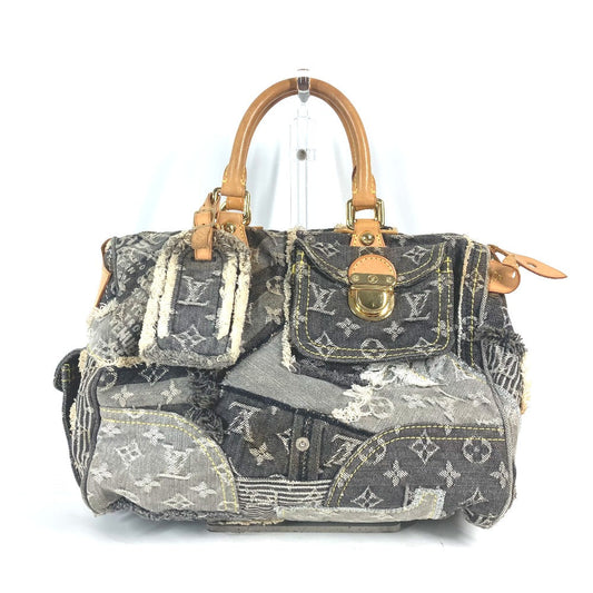 Louis Vuitton Boston Duffel M95381 Patchwork Speedy Monogram Denim Black Travel Bag