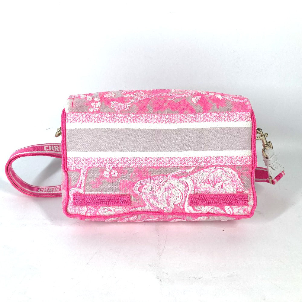 Dior Shoulder Bag Toile De Jouy Embroidered Logo Canvas