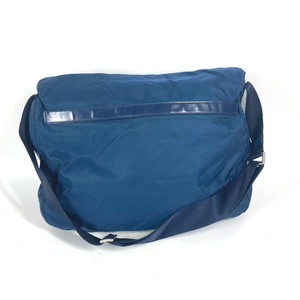 Shoulder Bag Triangle Plate Nylon Blue