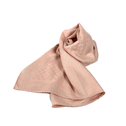 Louis Vuitton shawl M77370 Silk Shawl Evermore Monogram Wool Pink Apparel