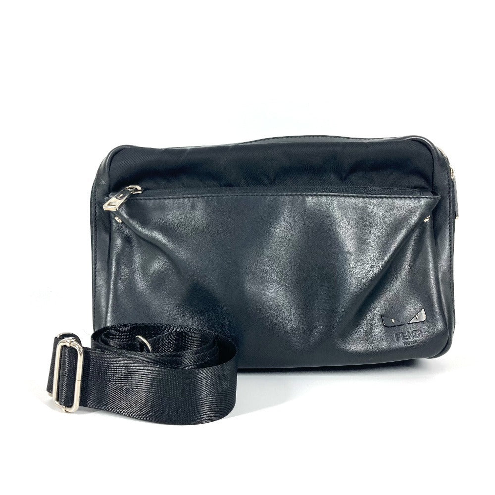 Fendi Shoulder Bag 7Va411 Instar Eye Leather Nylon Black