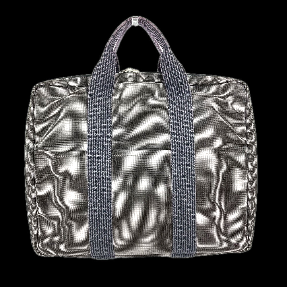 Hermes Handbag Her Line Pc Case Canvas Gray Travel Bag