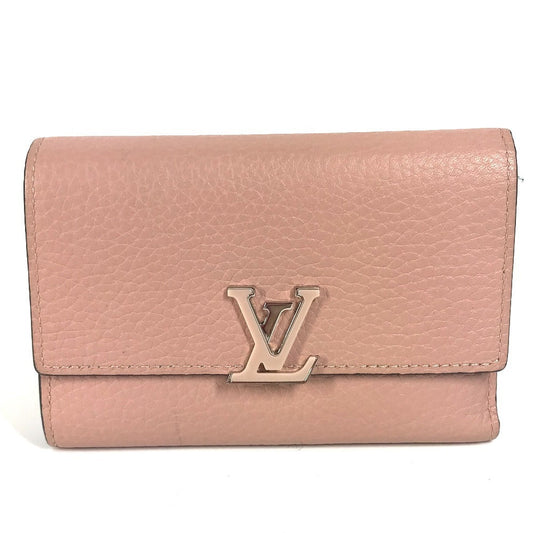 Louis Vuitton Trifold M62156 Taurillon Clemence Portefeuille Pink Wallet Case