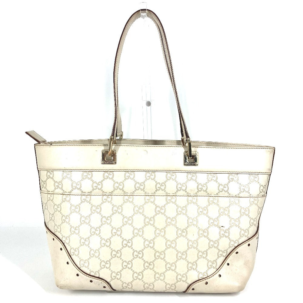 Gucci Sima Off- type GG Guccissima Leather White Logo Shoulder Bag