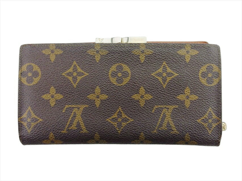 Louis Vuitton Long Purse T61217 North America Brown Beige Wallet Case