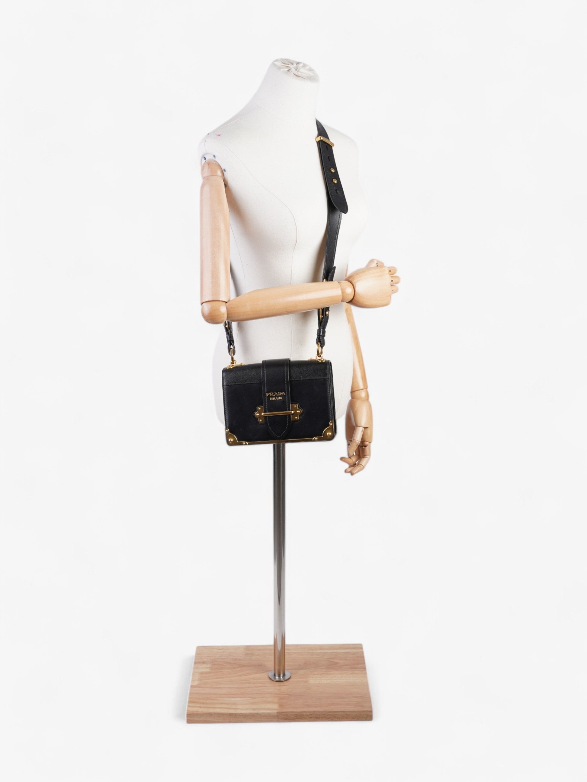 Prada Cahier Crossbody Bag Leather Black
