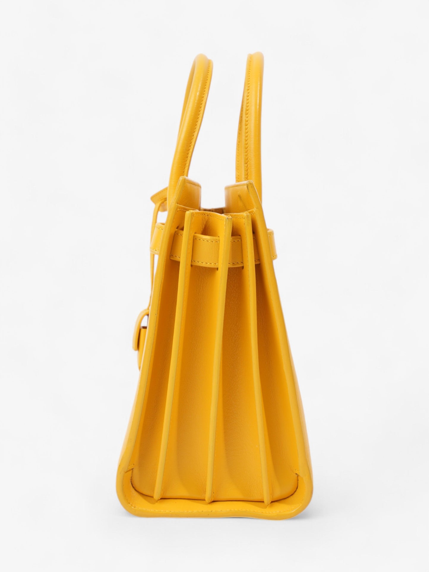 YSL Saint Laurent Sac De Jour Shoulder Bag Leather Yellow Baby