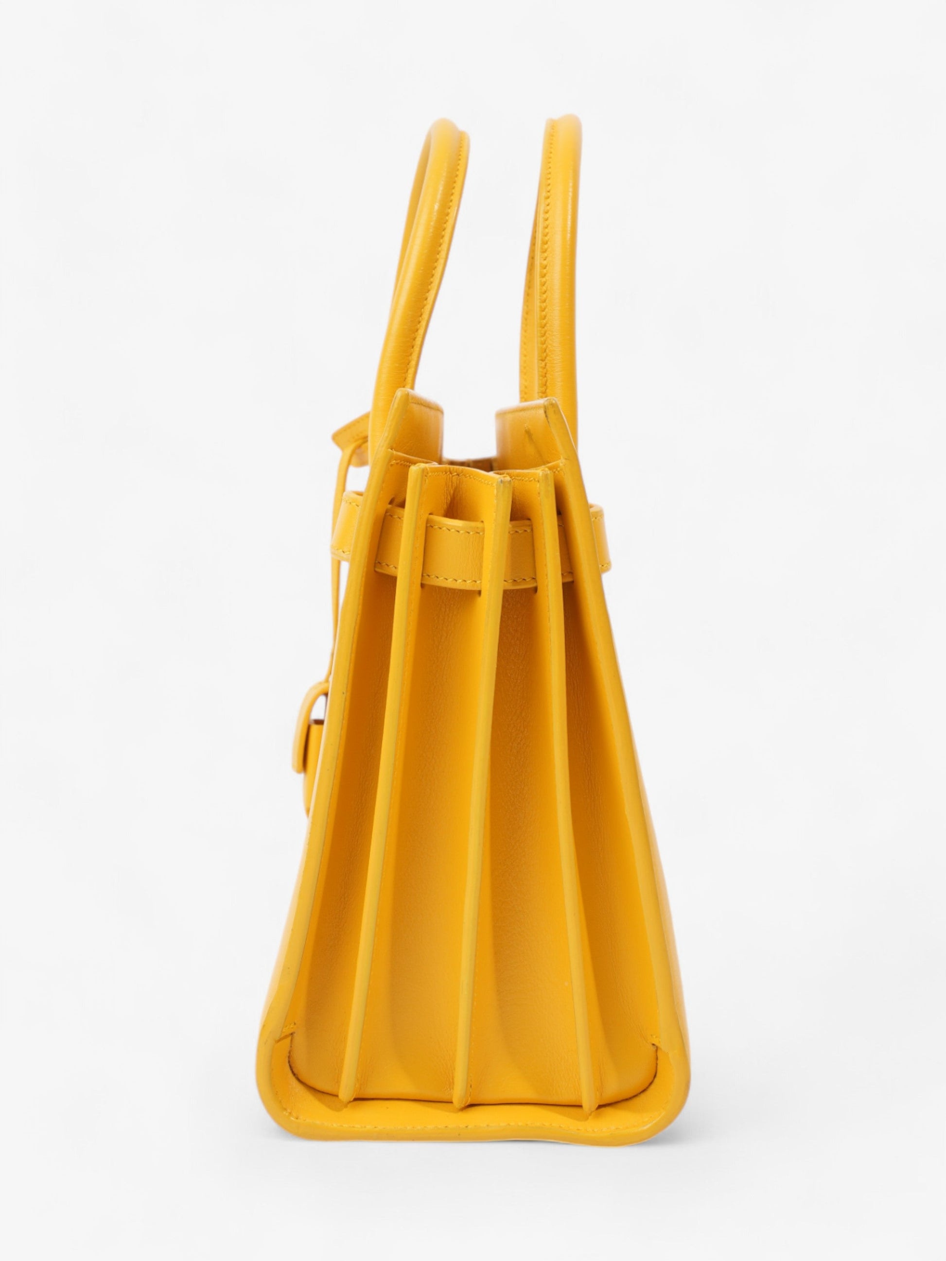 YSL Saint Laurent Sac De Jour Shoulder Bag Leather Yellow Baby