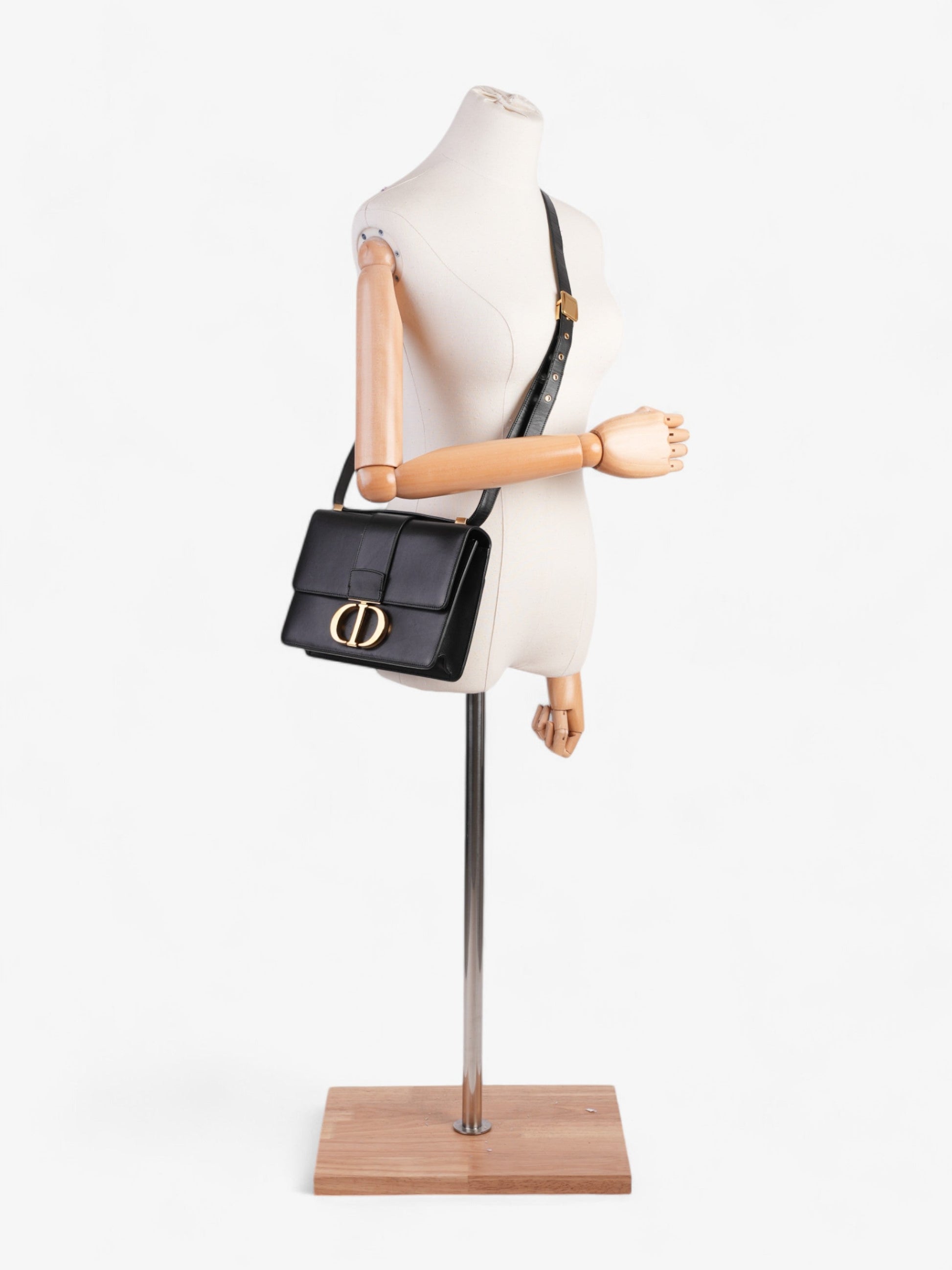 Dior Christian Montaigne Crossbody Bag Leather Black