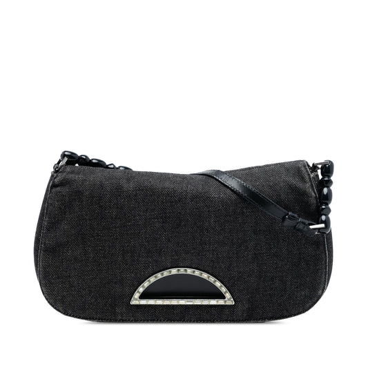 Dior Handbag Malice Shoulder Bag Denim Gray Flap