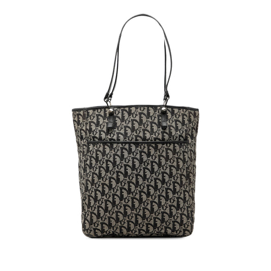 Dior Handbag Oblique Tote Canvas Black Tote Bag