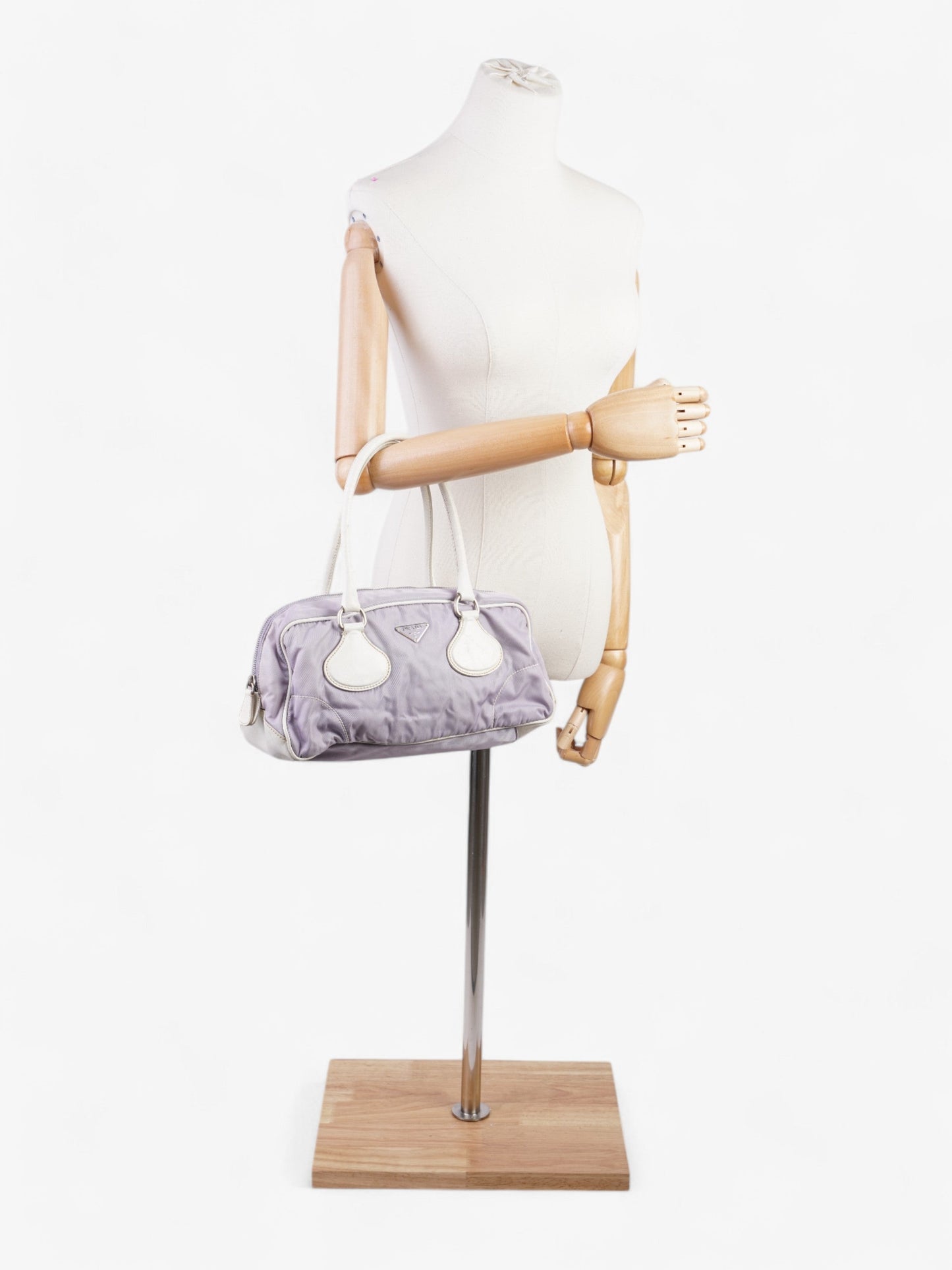 Prada Handbag Lilac Nylon White Travel Bag