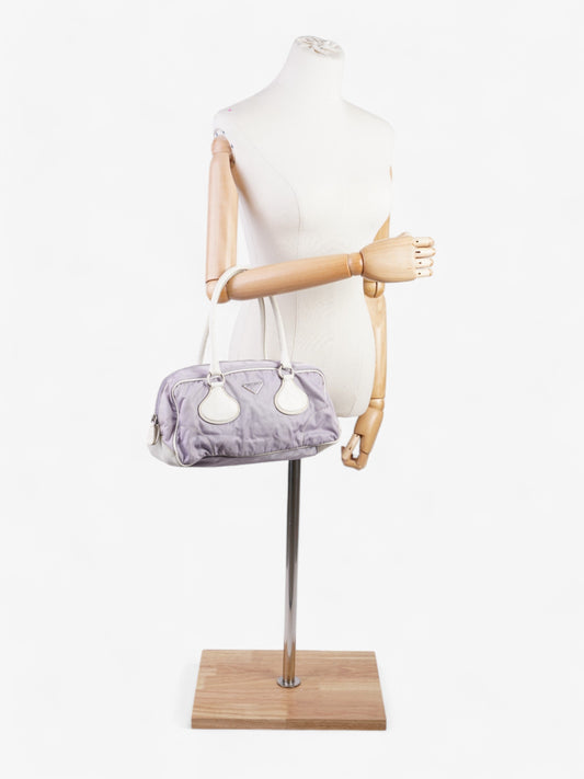 Prada Handbag Lilac Nylon White Travel Bag