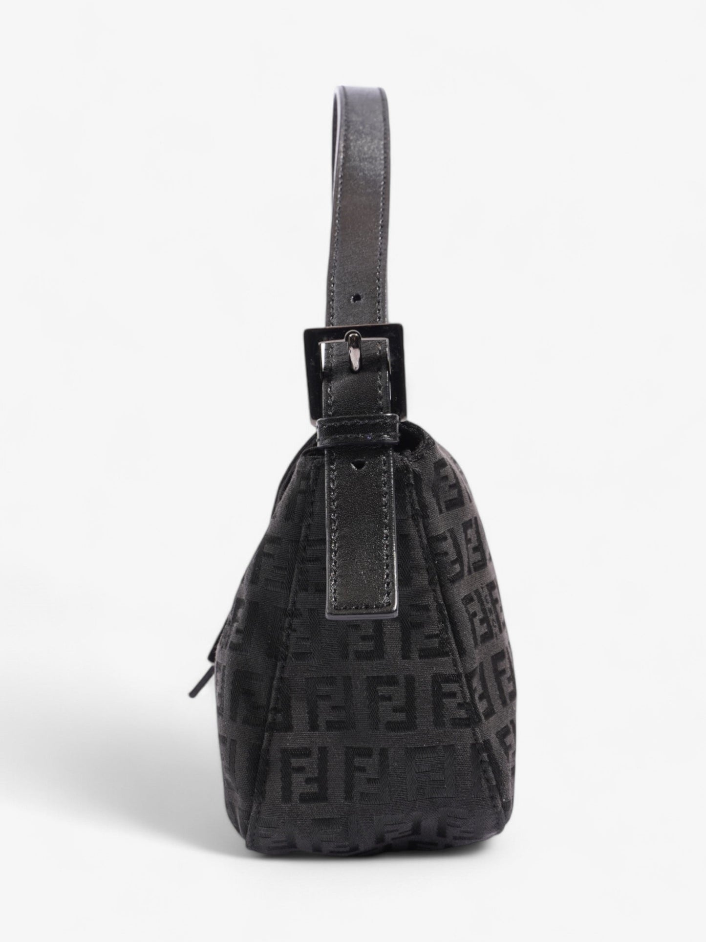 Fendi Baguette Shoulder Bag Canvas Black