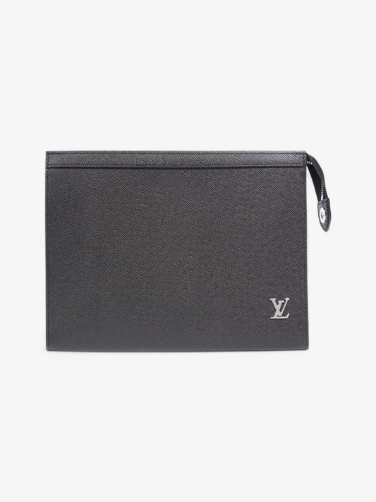 Louis Vuitton Pochette Leather Black Clutch Bag