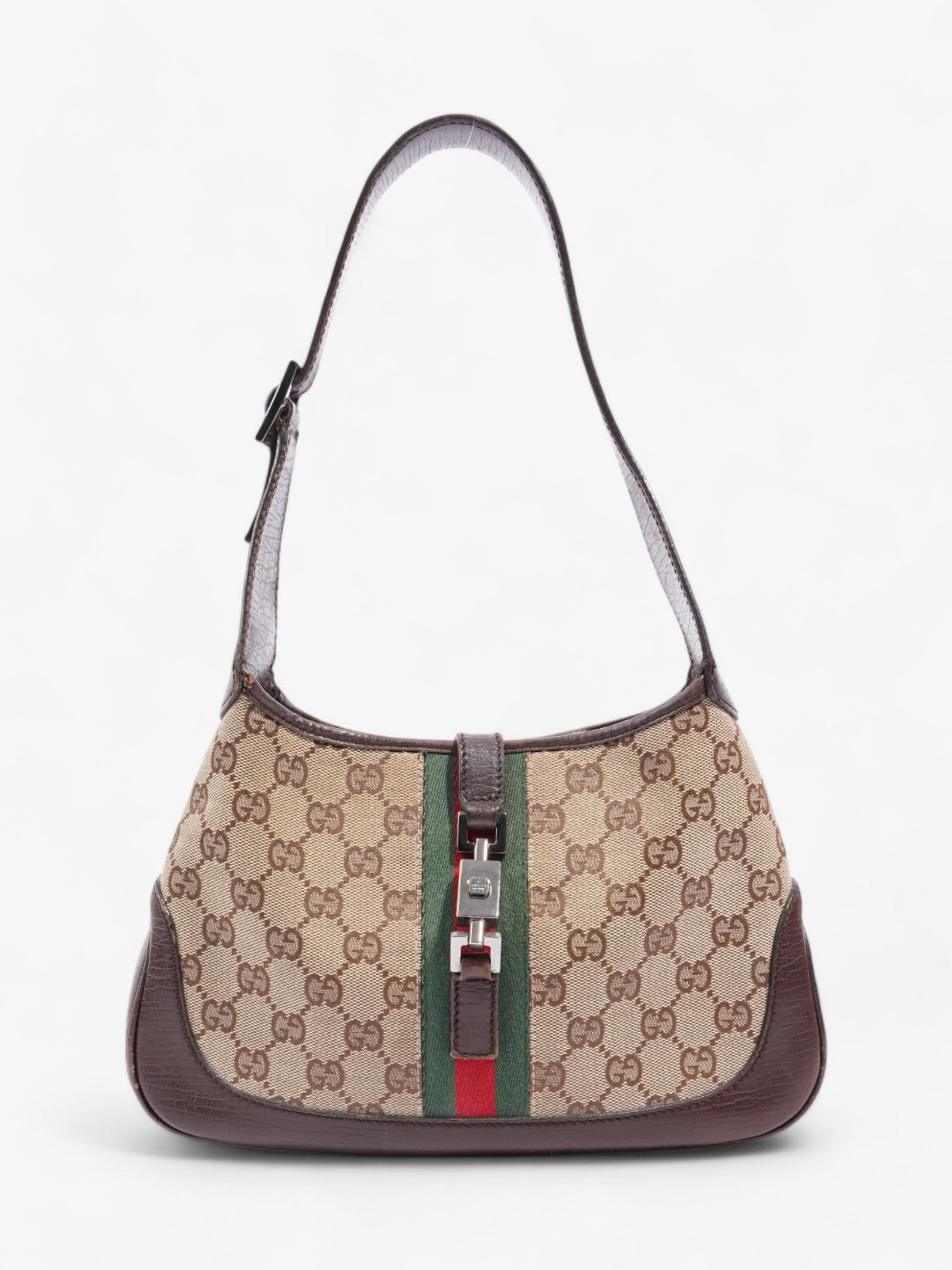 Gucci Jackie Supreme Shoulder Bag Canvas Red Red Canvas